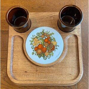 Goodwood Wood Ceramic Cheese Board Charcuterie Meat Tray W Fruits Nuts